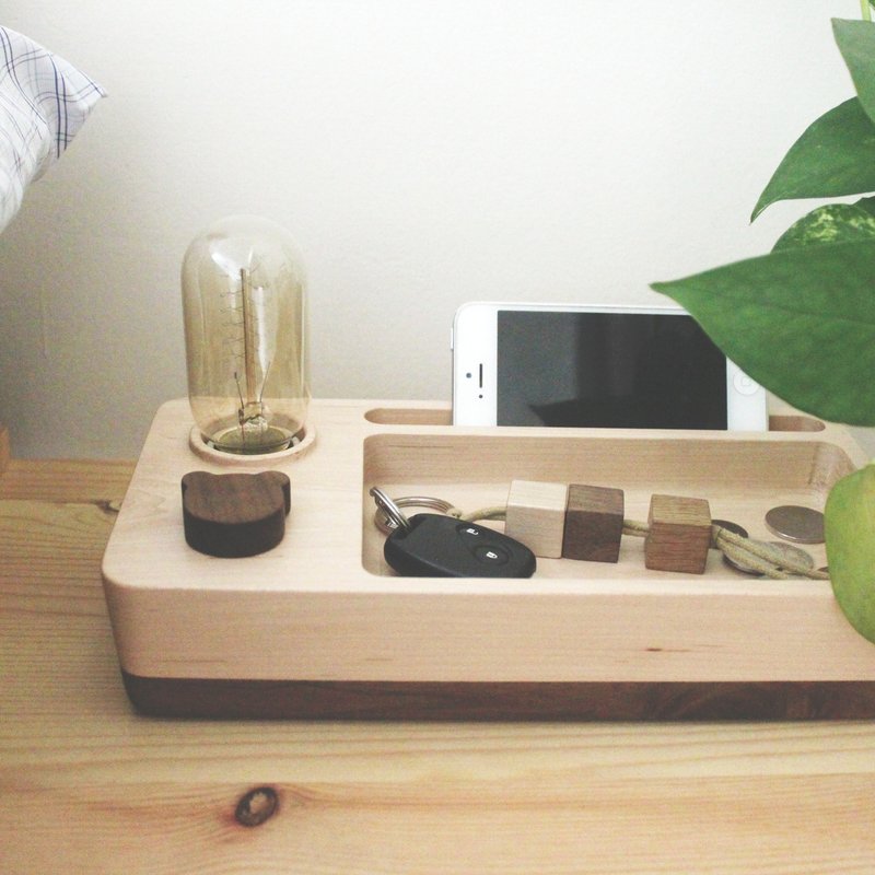 Light Tray 调光置物盘 首饰 木质灯饰 玄关 床头灯 - 收纳用品 - 木头 咖啡色