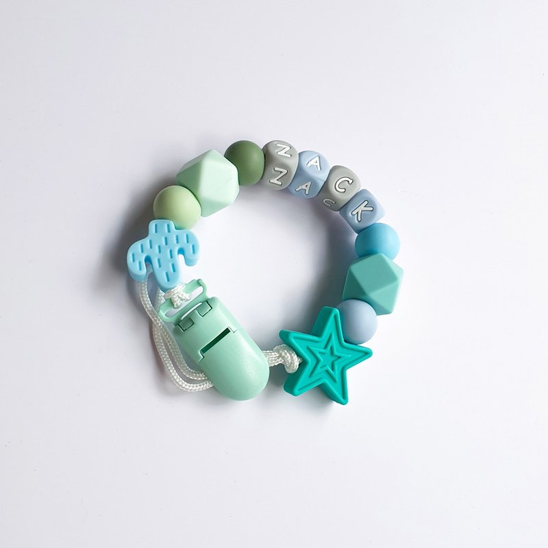 ZACK 绿色系列 奶嘴链夹 / 定制化奶嘴链 可套香草奶嘴(27cm) - 玩具/玩偶 - 其他材质 