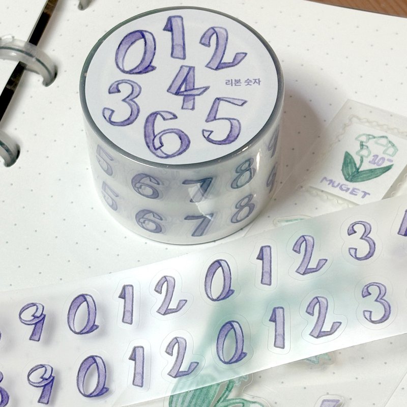 缎带字母数字轧型 PET 胶带贴纸 - 贴纸 - 其他材质 