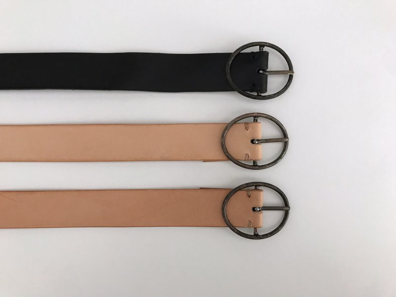 植鞣牛皮带 - 皮带/腰带 - 真皮 黑色