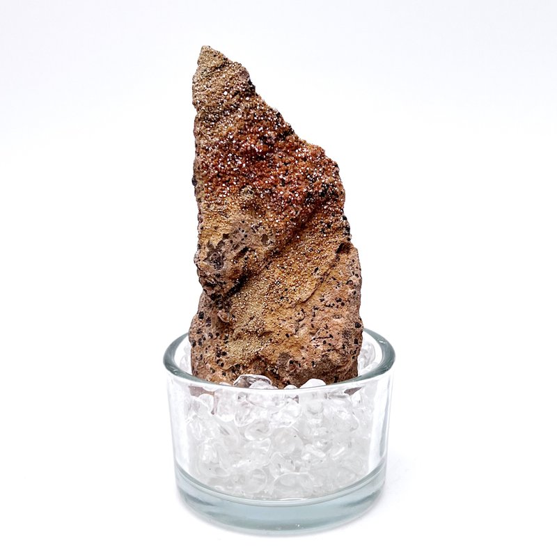 闪亮。原矿 疗愈 水晶盆栽 组合 l 摩洛哥钒铅矿 共生矿 矿标 l - 摆饰 - 宝石 黑色