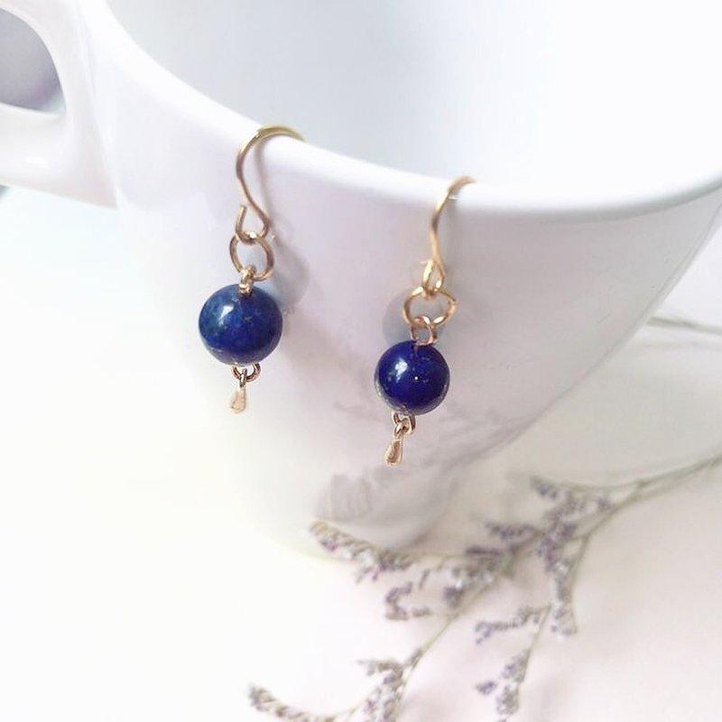 puputraga上杉采花的生活/天然青晶石简约耳环 - 耳环/耳夹 - 宝石 白色