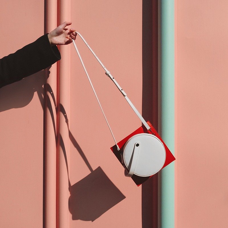 TREBLE Z 2017新款DOUBLE系列原创设计真皮手挽包单肩斜挎包 白色 - 侧背包/斜挎包 - 真皮 白色