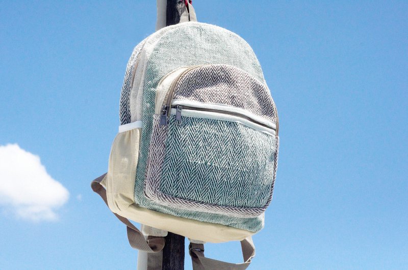 情人节 限量一件棉麻拼接设计后背包 / 肩背包 / 民族登山包 / 拼布包 / 棉麻后背包 / 旅行包- 流浪者之路 原味色调(小) - 后背包/双肩包 - 棉．麻 多色