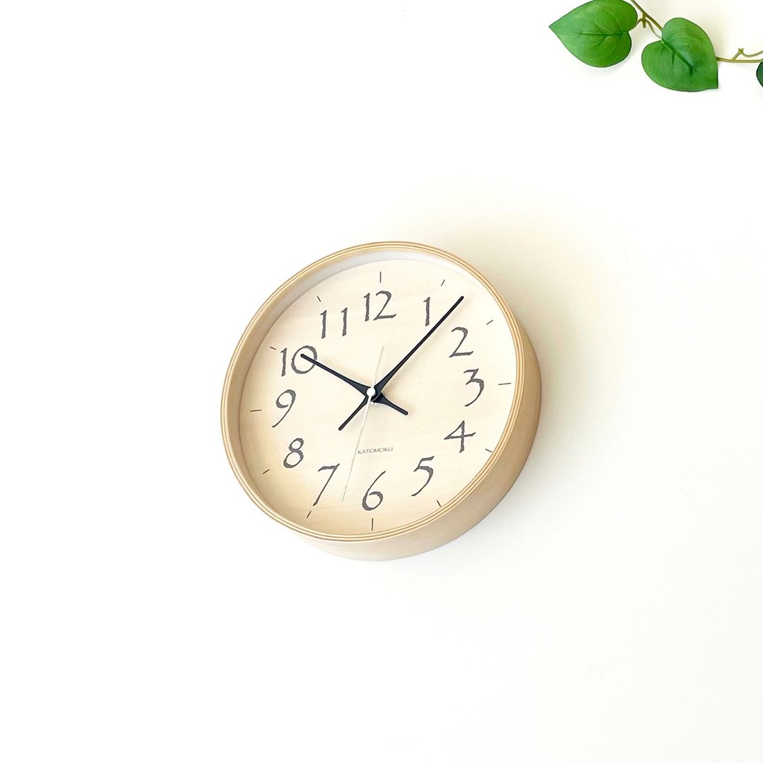 KATOMOKU plywood clock 21 M尺寸 黑色 (km-120BK) 挂钟 日本制 - 时钟/闹钟 - 木头 黑色