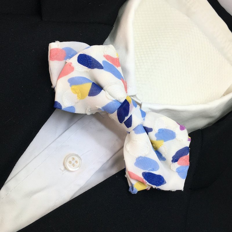 blossom bowtie pointed butterfly - 领结/领巾 - 聚酯纤维 白色