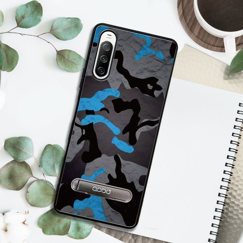 Sony Xperia 10 IV 减震立架手机壳-数位迷彩蓝 - 手机壳/手机套 - 其他材质 多色