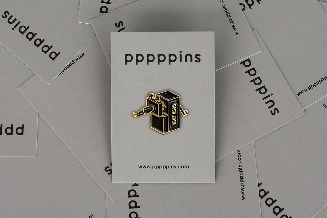 Good Idea (Black) 绞尽脑汁 (黑) 珐琅别针 - 徽章/别针 - 其他金属 黑色