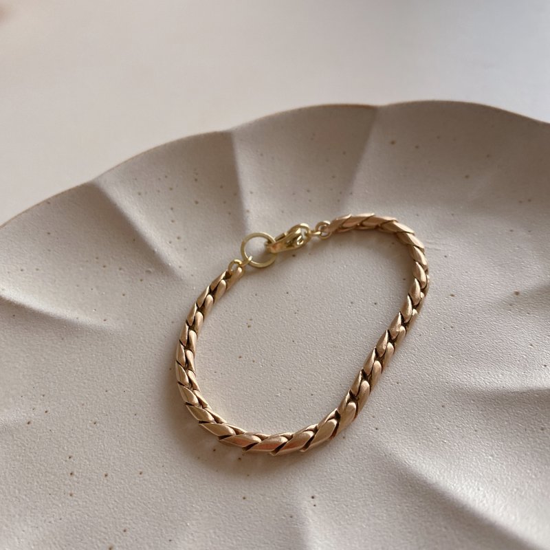 原光-复古黄铜手链 - 手链/手环 - 铜/黄铜 金色