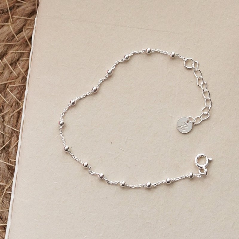 亲子饰品 小孩手链 圆珠链 心情点滴纯银手链 女生礼物 儿童礼物 - 手链/手环 - 纯银 银色