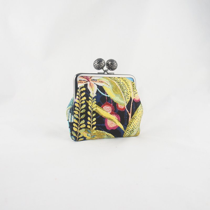 【经典小包】- 热带雨林 - 零钱包 - 棉．麻 蓝色