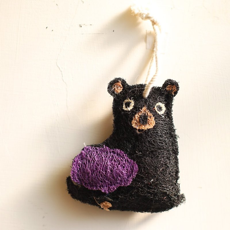 洗刷刷-欢乐沐浴菜瓜布-蓝莓熊 - 厨房用具 - 植物．花 黑色