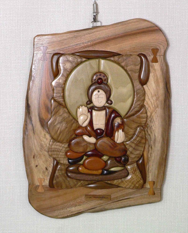 Painting of natural wood Dainichi Nyorai - 海报/装饰画/版画 - 木头 咖啡色