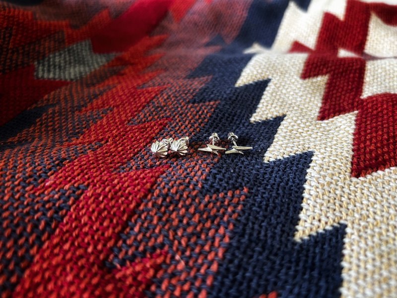 【PAP13ALI】菊贝耳环 / 闪电耳环 - 耳环/耳夹 - 纯银 