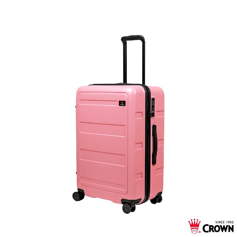 【CROWN】防盗拉链 26寸 行李箱  发丝纹路 粉色雾面 - 行李箱/行李箱保护套 - 塑料 粉红色