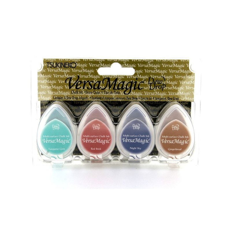 【TSUKINEKO 日本月猫】粉彩水滴印台四色组 西南 - 印章/印台 - 塑料 多色