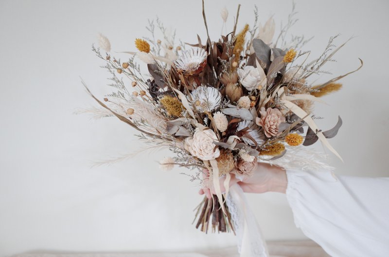 自然系复古色干燥捧花  婚纱/外拍/新娘捧花 - 干燥花/捧花 - 植物．花 