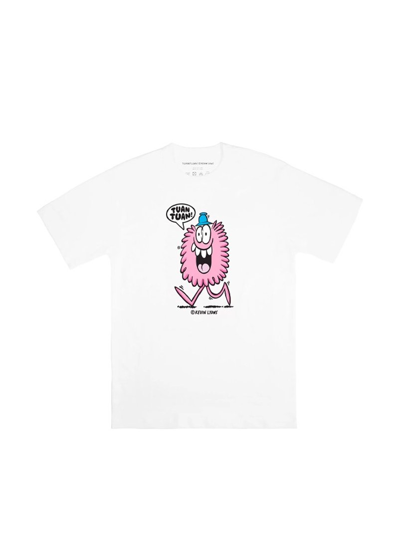 团团 x Kevin Lyons 小怪兽国际联名棉质T-shirt - 女装 T 恤 - 棉．麻 白色