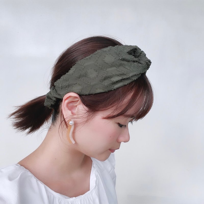 隐隐约约 好烦小姐 百搭款 黑色发带 - 发饰 - 棉．麻 黑色