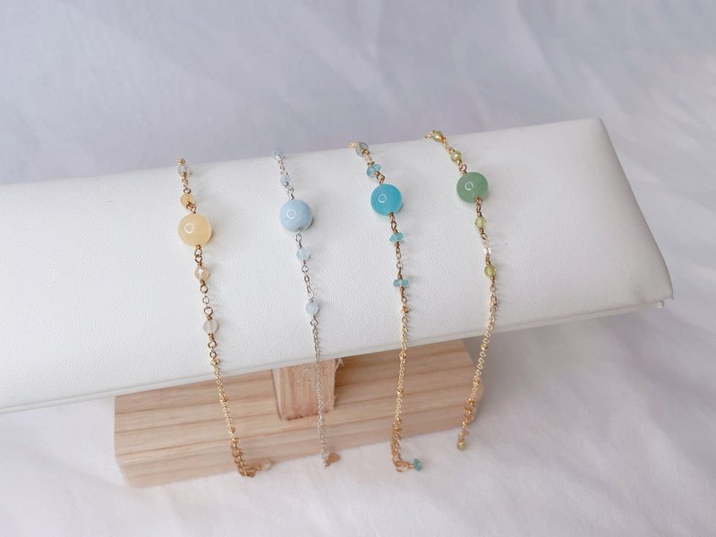 简爱系列 || 黄水晶 海蓝宝 天河石 绿东陵 水晶手链 - 手链/手环 - 水晶 蓝色