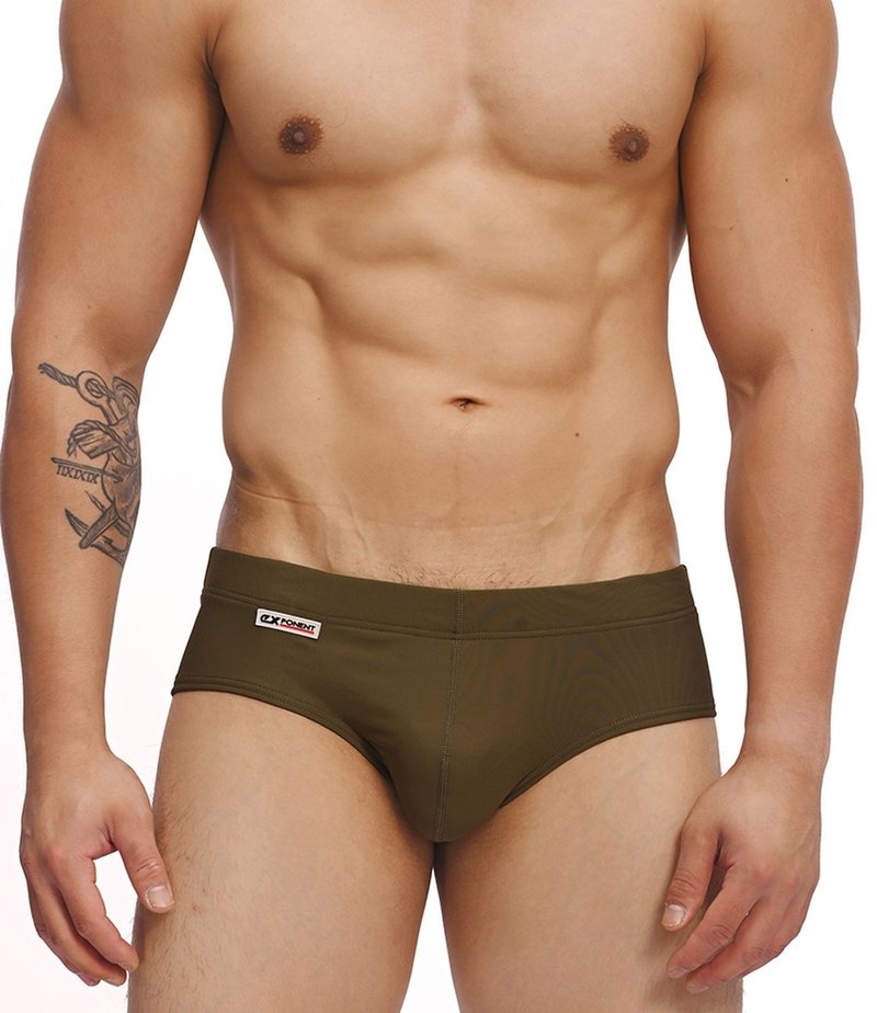 (4色)eXPONENT Gentle Style 绅士风格 四角泳裤-军绿 - 男装泳裤 - 尼龙 绿色