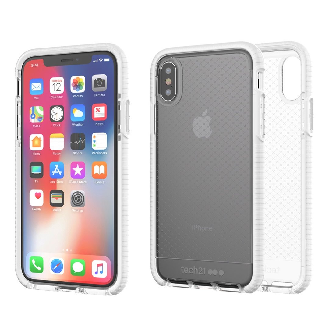 Tech21 英国超冲击 Evo Check iPhone X 防撞软质格纹保护壳-透白 - 手机壳/手机套 - 硅胶 透明