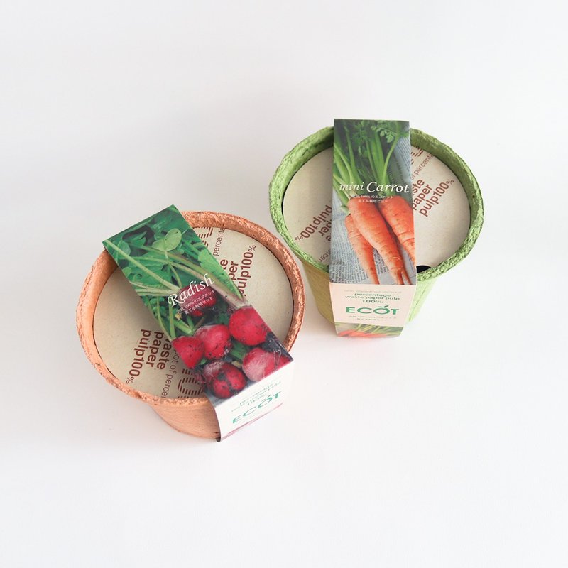 【环保推荐】ECOT 环保可分解植栽组-蔬菜类 / M - 植栽/盆栽 - 纸 绿色