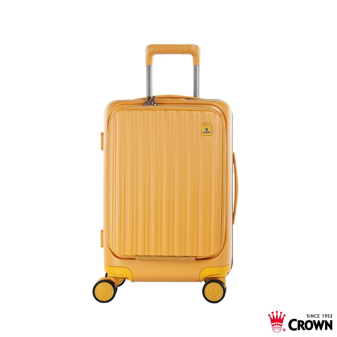 【CROWN】21寸 BOXY 前开框架拉杆箱 登机箱  黄色 - 行李箱/行李箱保护套 - 塑料 黄色