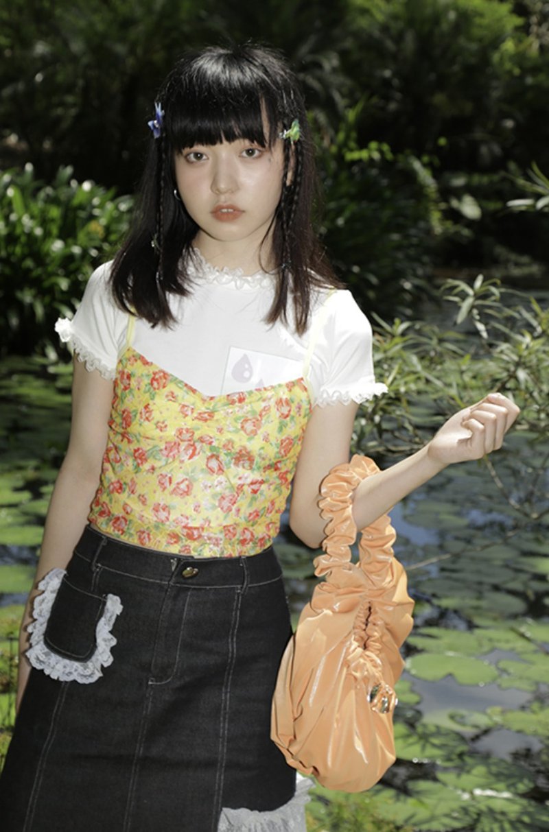 古著感小可愛 复古印花吊帶背心 疊穿神器 - 女装背心 - 聚酯纤维 