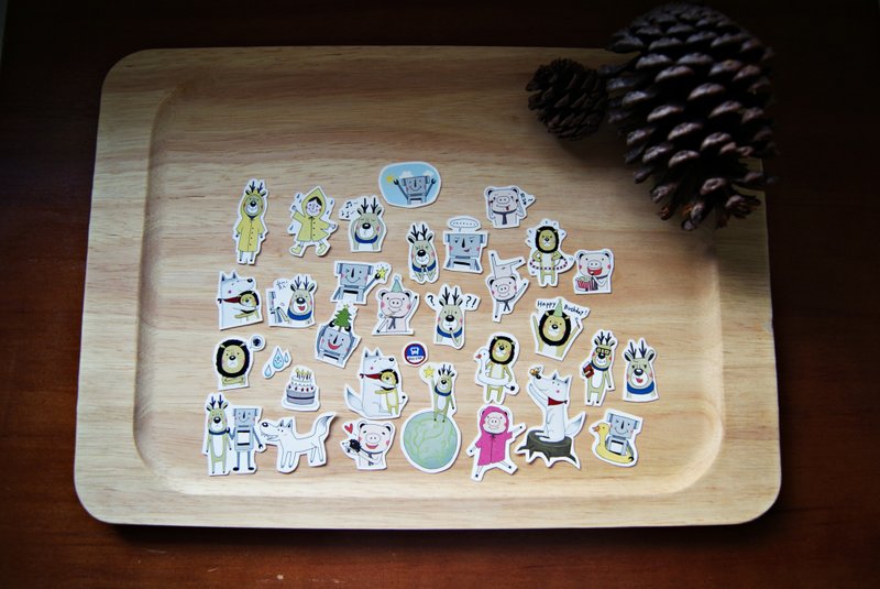 自得其乐小王国 手帐贴纸组合包 - 贴纸 - 纸 多色