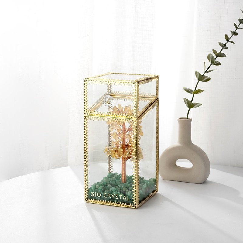 【水晶转运树】财源广进-黄水晶水晶树+绿东陵碎石 - 摆饰 - 水晶 多色