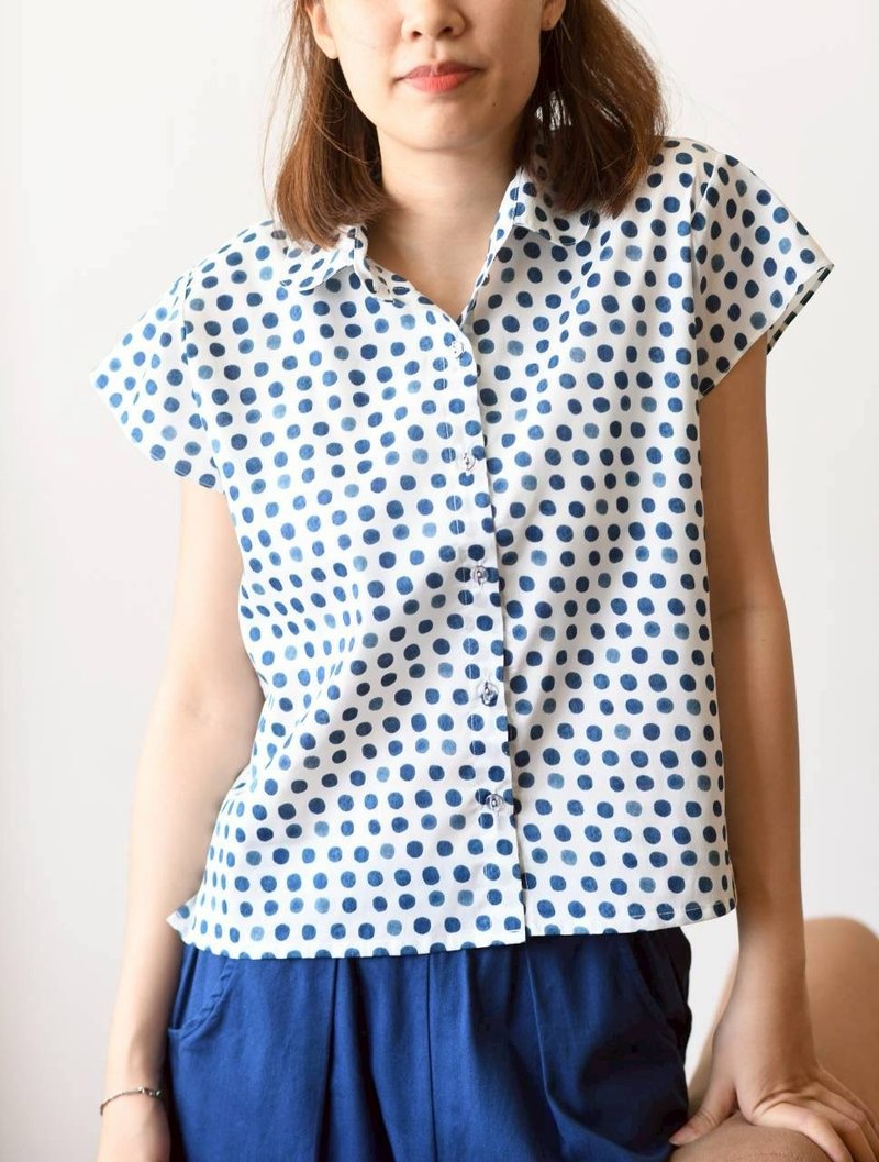 荷叶袖衬衫 - 女装上衣 - 其他材质 