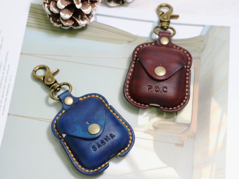 【材料包】手作皮件/ AirPods耳机套/内附教学影片/新手友善 - 皮件 - 真皮 咖啡色