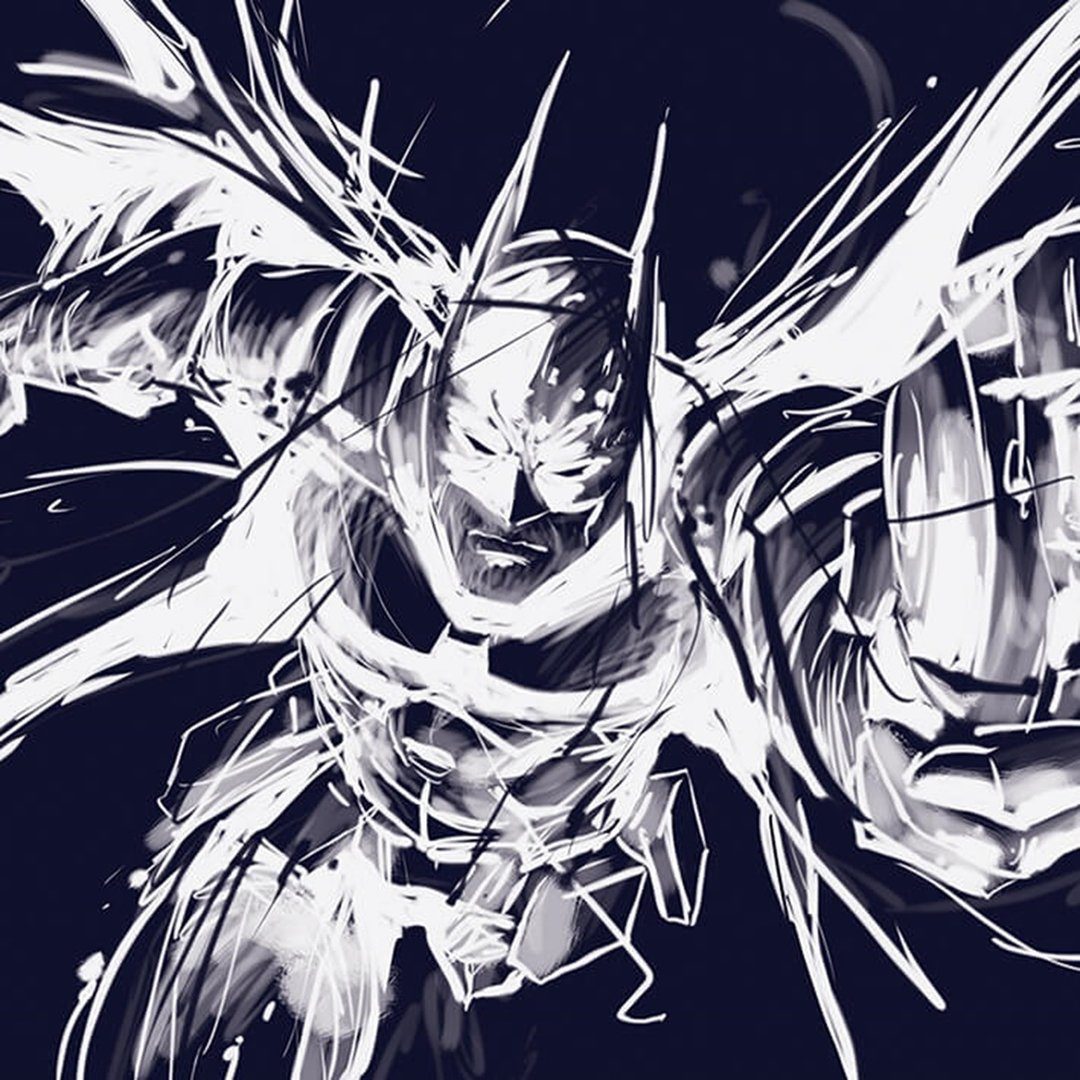 【蝙蝠侠:阿卡汉骑士】 Batman (钩爪弹射) 无框画 - 海报/装饰画/版画 - 其他材质 灰色