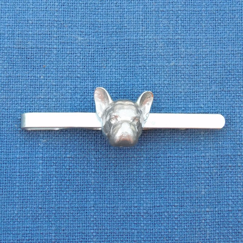 法斗锡铅合金领带夹，手工动物饰品 - 领带/领带夹 - 其他材质 银色