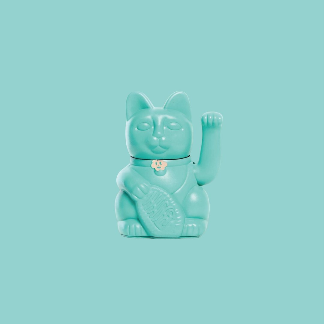 【Diminuto Cielo 招财猫】 Tiny Sky 幸运招财猫 - 湖水绿 15CM - 玩偶/公仔 - 其他材质 绿色