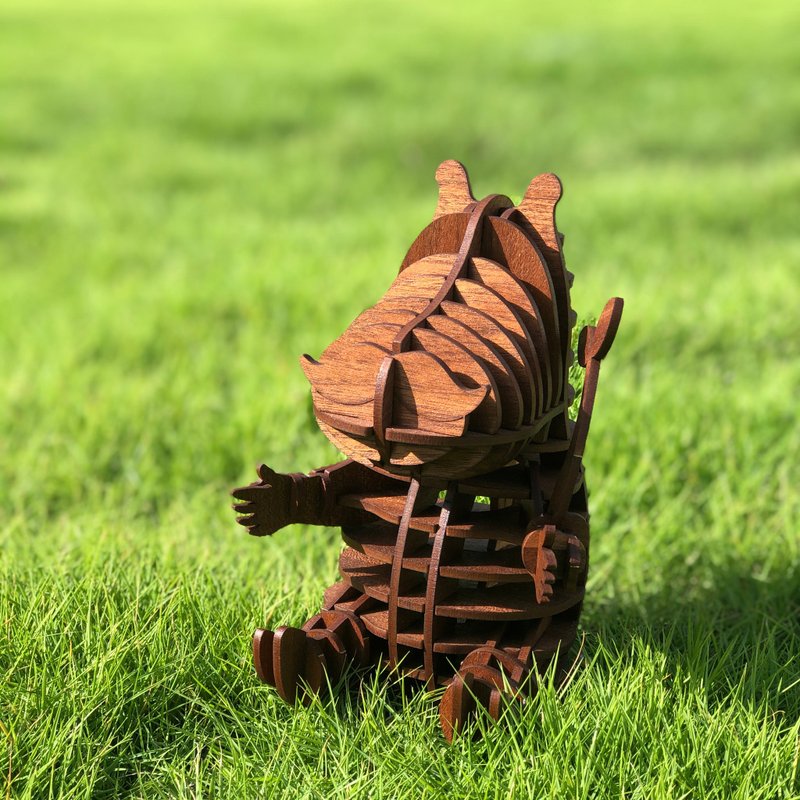 卷木阿河 模型 拼板 组合模型 摆饰系列  小玩具 手作DIY - 木工/竹艺/纸艺 - 木头 橘色