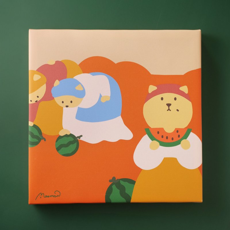 拾西瓜的猫无框画 - 海报/装饰画/版画 - 其他材质 多色