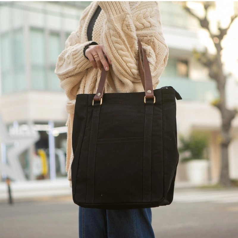 牛皮帆布 栃木皮革 托特包 大容量 日本制 Bag Totebag - 手提包/手提袋 - 真皮 多色
