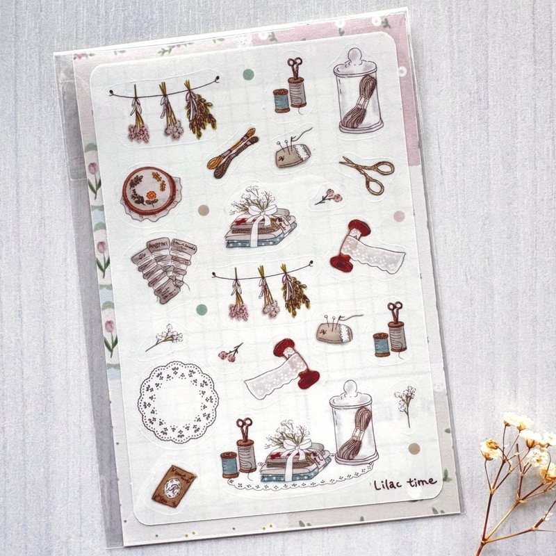 半切贴纸 和纸素材 布料、蕾丝与线 - 贴纸 - 纸 