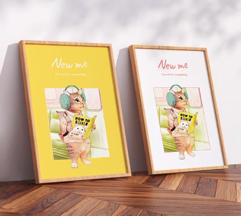 NEW ME 明天是否有人能让我开怀一笑 / 原创海报 / A4 或 A3 尺寸 - 海报/装饰画/版画 - 塑料 白色