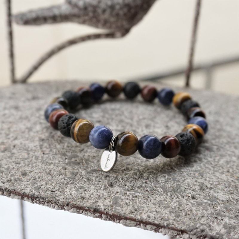 ll 太空漫岩 ll 火山岩 苏打石 红虎眼石 虎眼石 手环 BR-00029 - 手链/手环 - 石头 多色