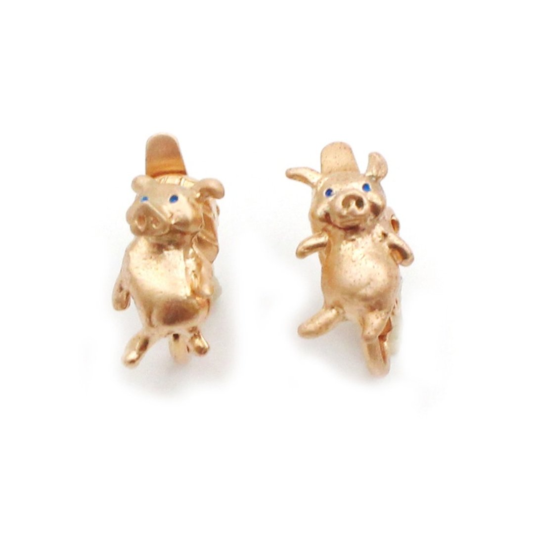 Pii & Goo Earring / copy and Gu Clip-On EA072 - 耳环/耳夹 - 其他金属 粉红色