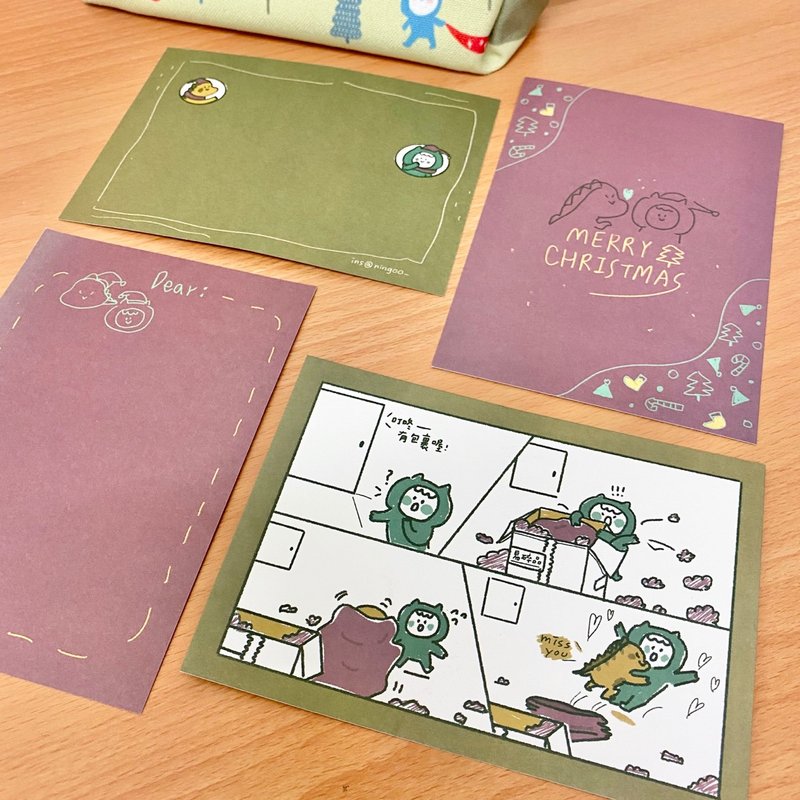 Nings可爱小蓝 圣诞卡 两款一起买 - 卡片/明信片 - 纸 