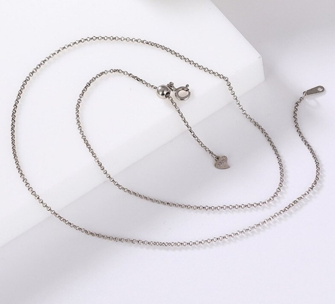 Silicone Ball New Elements Dual Adjustable Silver Chains Necklaces for Women - 项链 - 纯银 银色