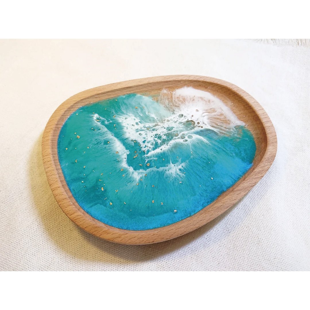 星辰海:海浪实木托盘/环氧树脂托盘 - 摆饰 - 树脂 蓝色