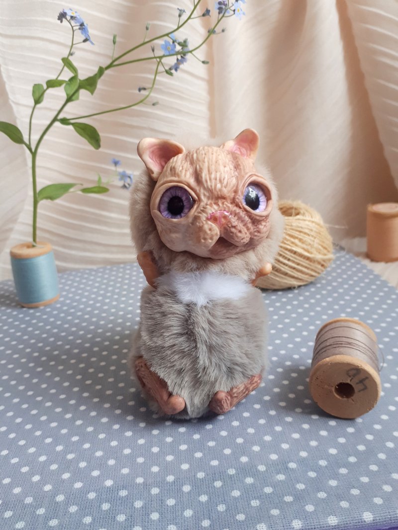 Persian Cat Teddy Plush Stuffed Animal Collection Figurine - 玩偶/公仔 - 其他材质 粉红色