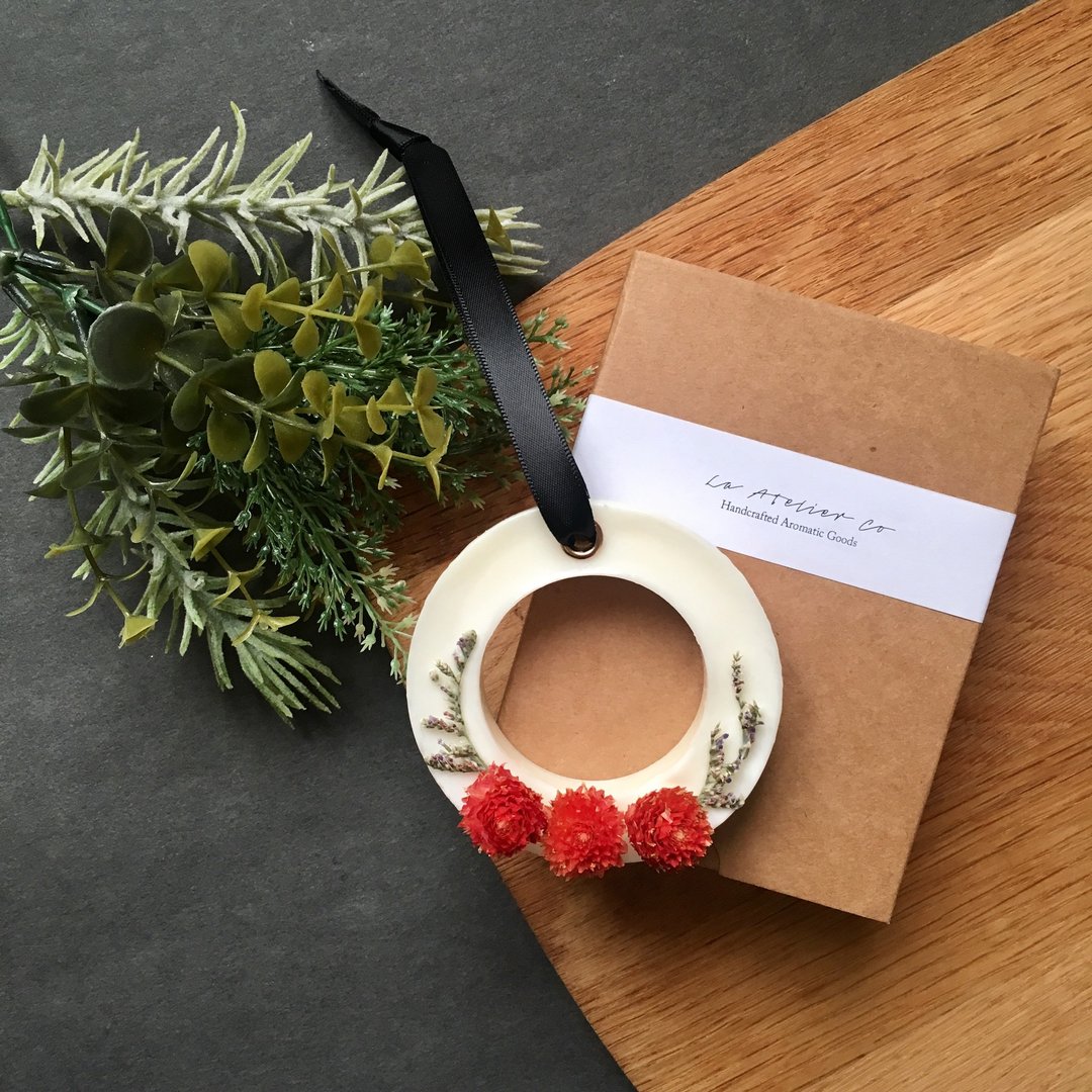 Scented Soy Wax Sachet Brick with Dried Flowers | Air Freshener | Handmade Gift - 香薰/精油/线香 - 蜡 