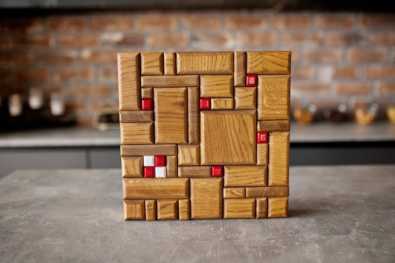 木墙艺术面板混沌内墙装饰钥匙扣 - 墙贴/壁贴 - 木头 