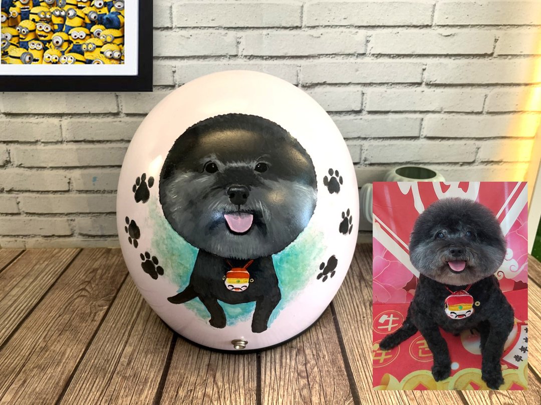 手绘疯 定制化 狗狗 猫猫 安全帽 彩绘 纪念 礼物 生日 情人节 - 订制画像 - 其他材质 多色
